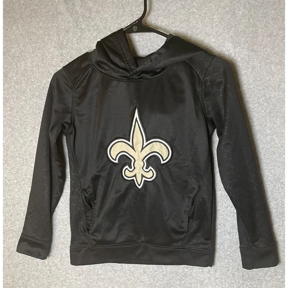 NFL Team Apparel Hoodie Youth Small 8 New‎ Orleans Saints Black
